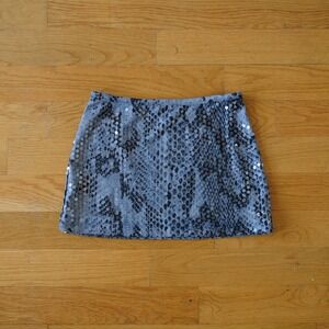 Express Y2K Grunge Sequin Mini Skirt Grey Black XS Y2K Grunge Punk Party